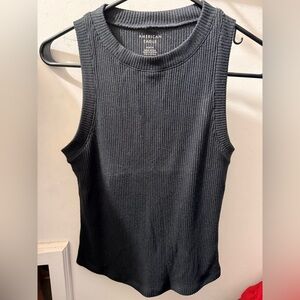 American Eagle Outfitters Black Ribbed Tank Top